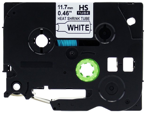 Rurka (koszulka) termokurczliwa zamiennik do Brother 11.7mm/1.5m biała czarny nadruk HSE-231