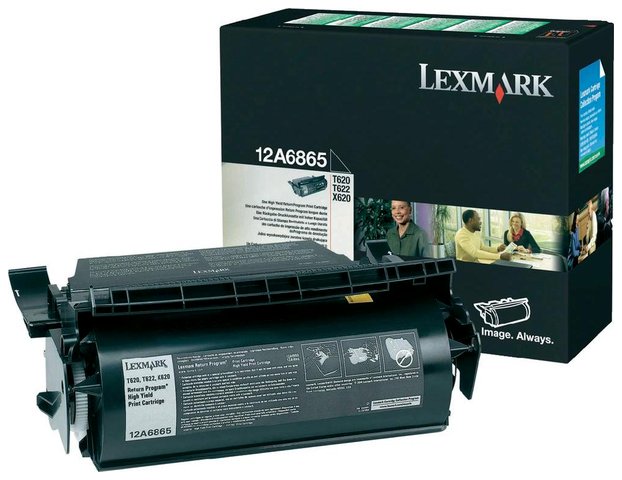 Oryginał Kaseta z tonerem Lexmark 12A6865 do Lexmark T-620 T-622 | zwrotny | 30 000 str. | czarny black, pudełko otwarte