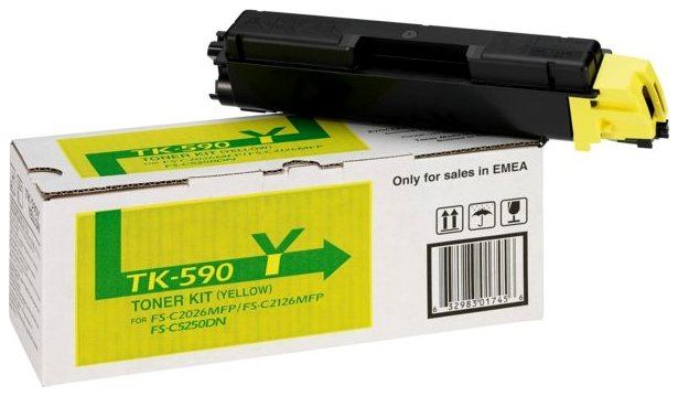 Oryginał Toner Kyocera TK-590Y do FS-C2026/C2126 | 5 000 str. | yellow, opakowanie zastępcze