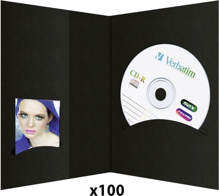 Daiber Etui paszportowe z kieszenią na CD 10x15 czarne 100 sztuk (6613)
