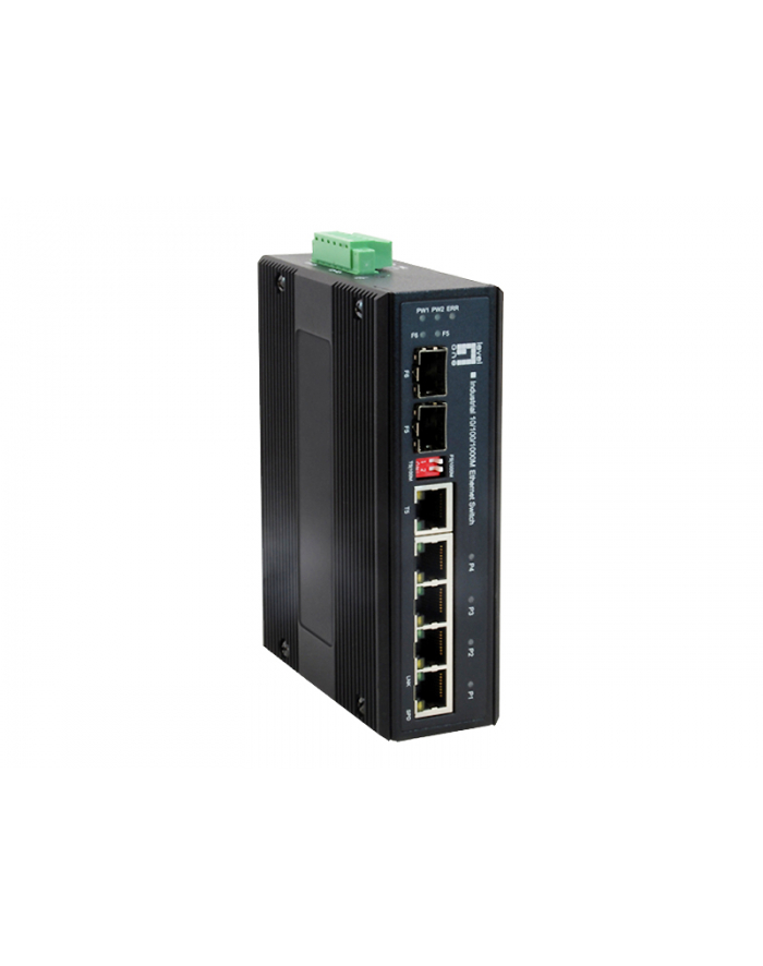 LevelOne Ind.Gigabit Ethernet Switch Industrial Gigabit Ethernet Switch - 4 TX + 1 SFP + 1 Combo -40 to 75C, 9 to 60VDC