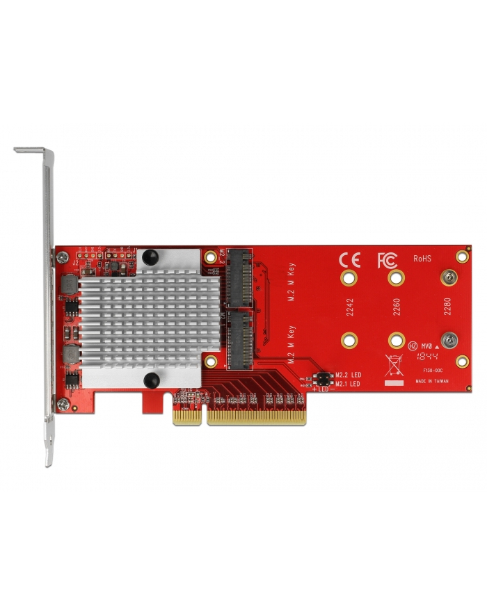 Delock PCIe x8> 2x int NVMe M.2 Key M LP adapters