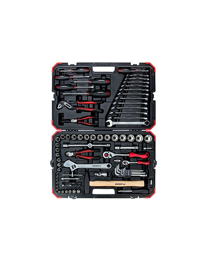 Gedore Gedore Red tool and socket set 1/4 + 1/2 100-piece tool set red black with Shift-creaking SW 4mm 32mm