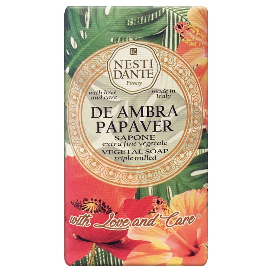 NESTI DANTE Florence Italy: with Love and Care de Ambra Papaver mydła (250 G) ND1355106