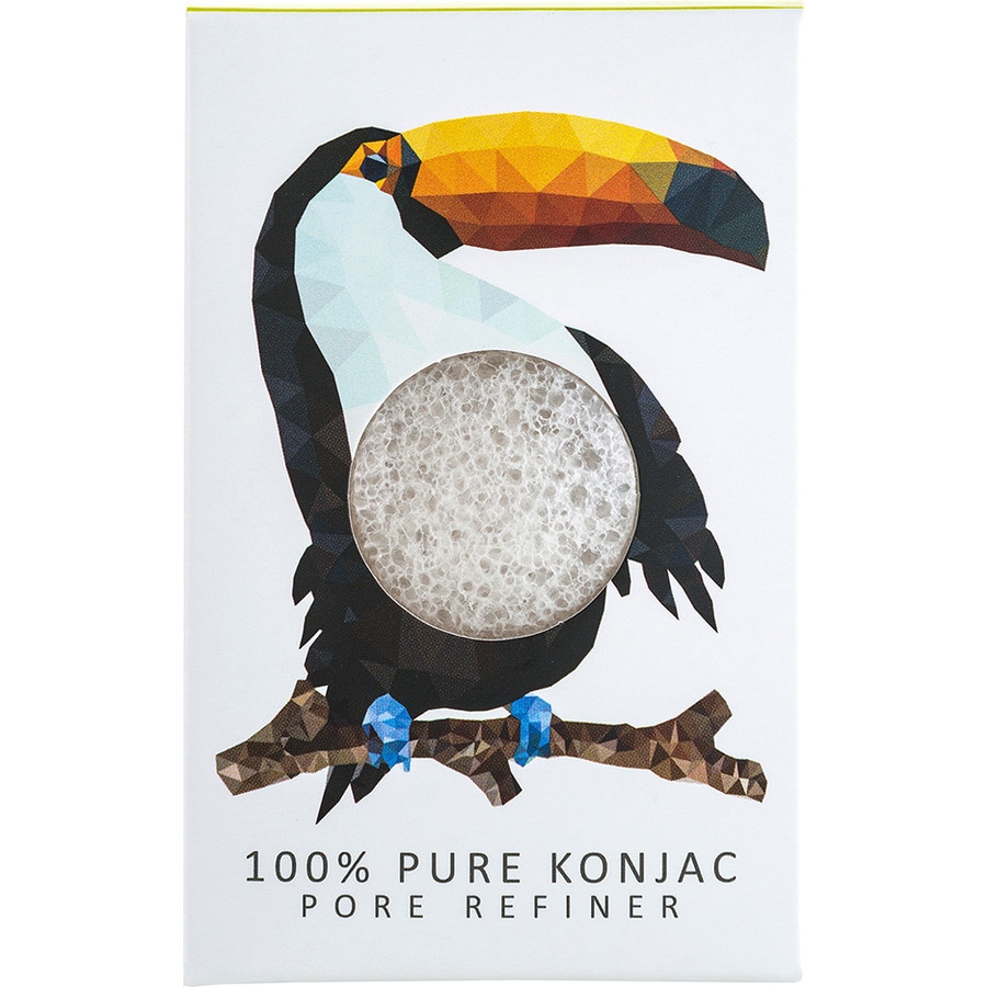 Konjac Sponge Konjac Sponge Gąbka Mini Rainforest Tukan biała 100% czysty Konjac