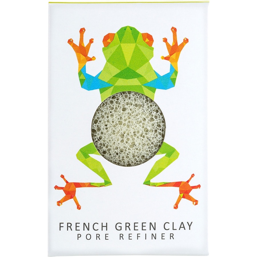 Konjac Sponge Konjac Sponge Gąbka Mini Rainforest Żabka z zieloną glinką do cery normalnej, mieszanej i tłustej