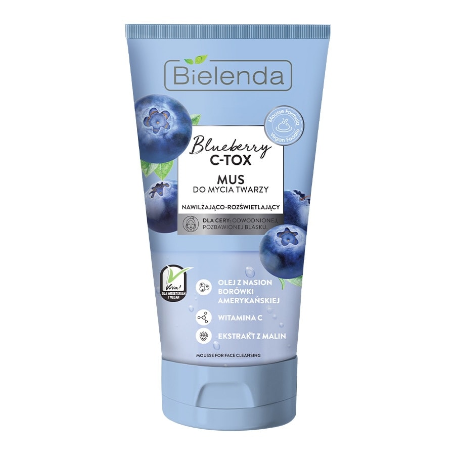 Bielenda Blueberry C-TOX Nawilżająco - Rozświetlający Mus Do Mycia Twarzy 135g