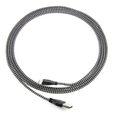 ART KABEL USB 2.0 Am/micro USBm czarno-biały oplot 2m oem