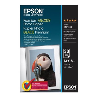 Epson Premium Glossy Photo Papier (C13S042154) 255g/m2, 13 x 18cm, 30 ark. (C13S
