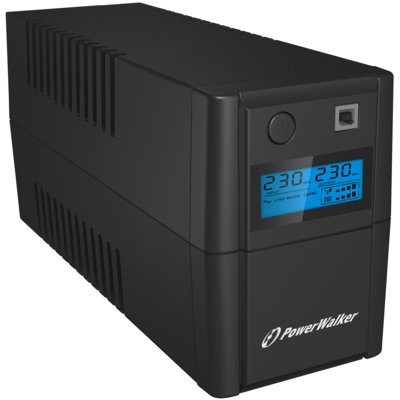 PowerWalker UPS LINE-INTERACTIVE 650VA 2X SCHUKO, RJ11 IN/OUT, USB, LCD VI650SELCD-SCHUKO