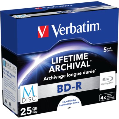 Verbatim Opt Media BD-R M-Disc 25GB 5pcs - 43823