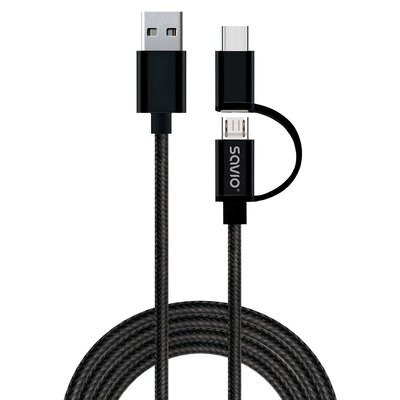 Savio Kabel USB microUSB/USB typ C 1m