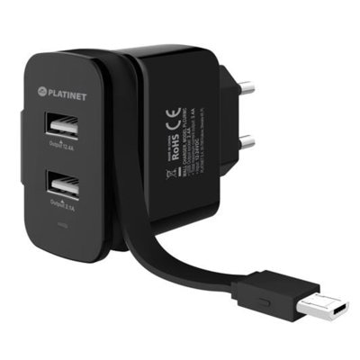 Platinet Ładowarka sieciowa MicroUSB 44653) PLCURMC