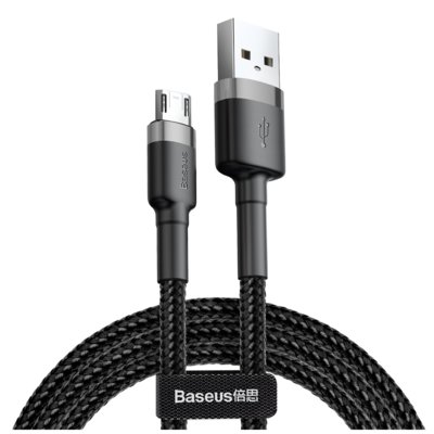 Baseus Kabel USB - Micro USB Cafule CAMKLF-CG1 2 m Szaro-czarny