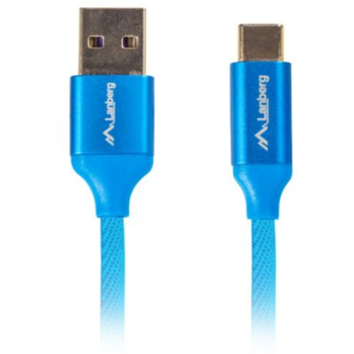 LANBERG LANBERG Kabel Premium USB CM AM 2.0 1,8m niebieski QC 3.0 + EKSPRESOWA CA-USBO-22CU-0018-BL