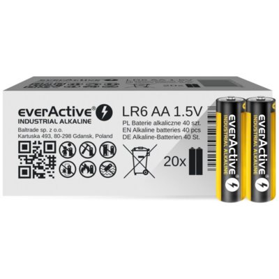 EverActive 2 x baterie alkaliczne Industrial LR6 / AA (FOLIA) EV88