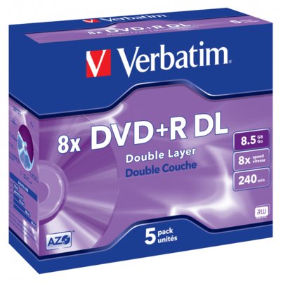 Verbatim Dysk DVD+R DualLayer 8,5GB 8x 5 szt 43541)
