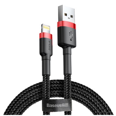 Baseus Cafule Cable Kabel połączeniowy USB do Lightning 2.4 A 0.5 m czerwony/czarny) 10_13699