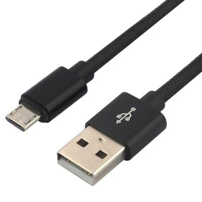 everActive Kabel przewód pleciony USB micro USB everActive CBB-1MB 100cm z obsługą szybkiego ładowania do 2,4A czarny CBB-1MB