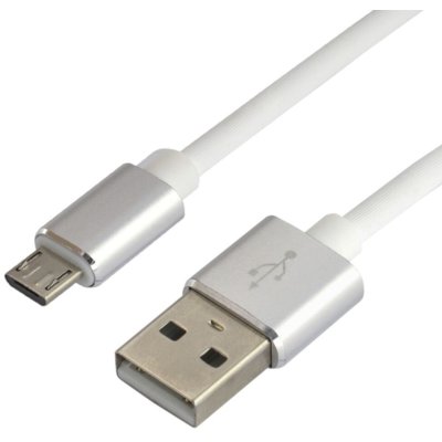 everActive Kabel przewód silikonowy USB micro USB everActive CBS-1MW 100cm z obsługą szybkiego ładowania do 2,4A biały CBS-1MW