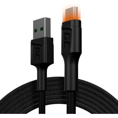 Фото - Кабель Green Cell Ray - Kabel Przewód USB - Micro USB 200cm z pomarańczowym podśw 