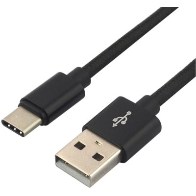 everActive Kabel przewód pleciony USB USB-C Typ-C everActive CBB-1.2CB 120cm z obsługą szybkiego ładowania do 3A czarny CBB-1.2CB