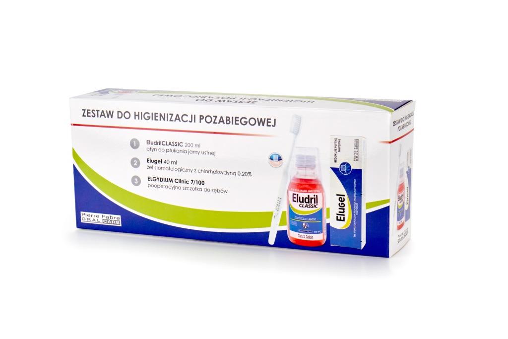 ELUDRIL Zestaw do higienizacji pozabiegowej (Eludril 200ml + Elugel 40ml + Szczoteczka 7/100)