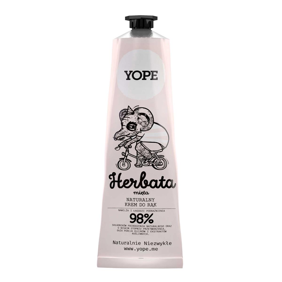 YOPE Naturalny łagodzący krem do rąk HERBATA I MIĘTA 100ml