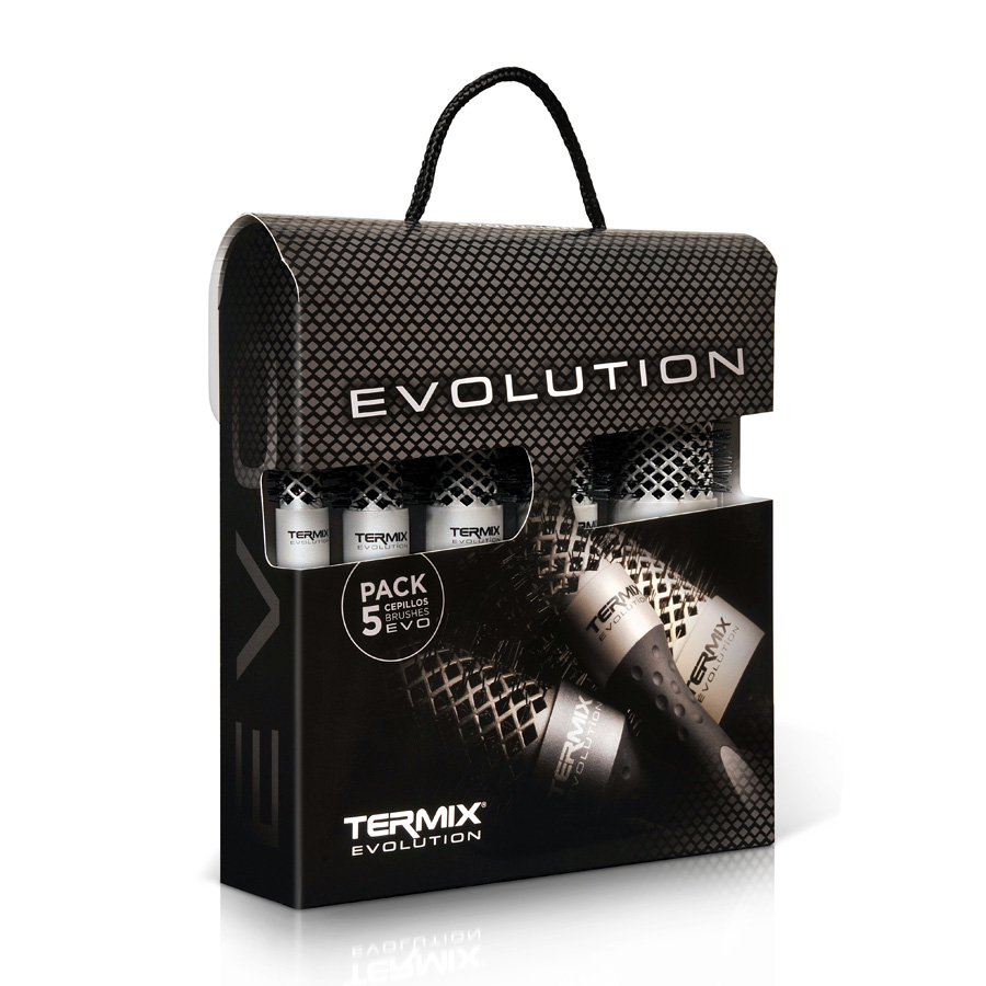 TERMIX Evolution Basic, zestaw 5 szczotek do włosów, różne rozmiary