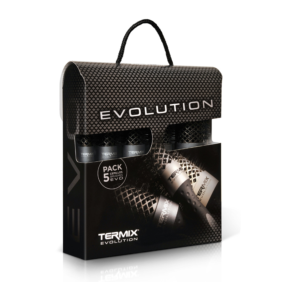 TERMIX Evolution Plus, zestaw 5 szczotek do włosów grubych, różne rozmiary
