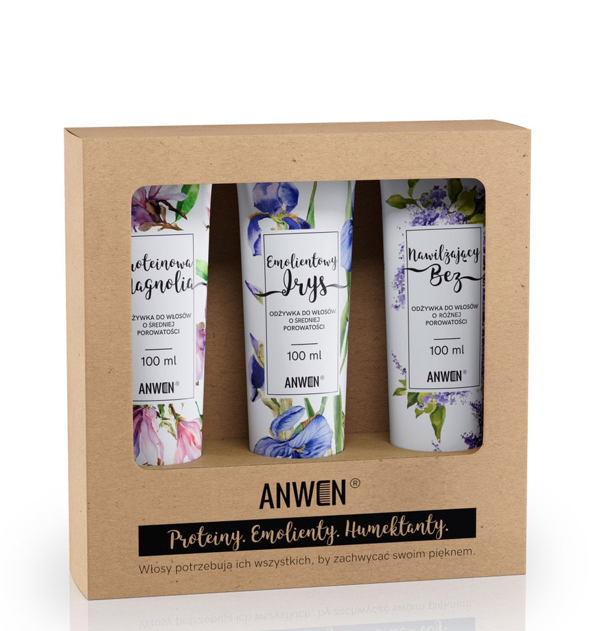 Anwen Anwen zestaw 3 odżywek do średniej porowatości magnolia irys bez)