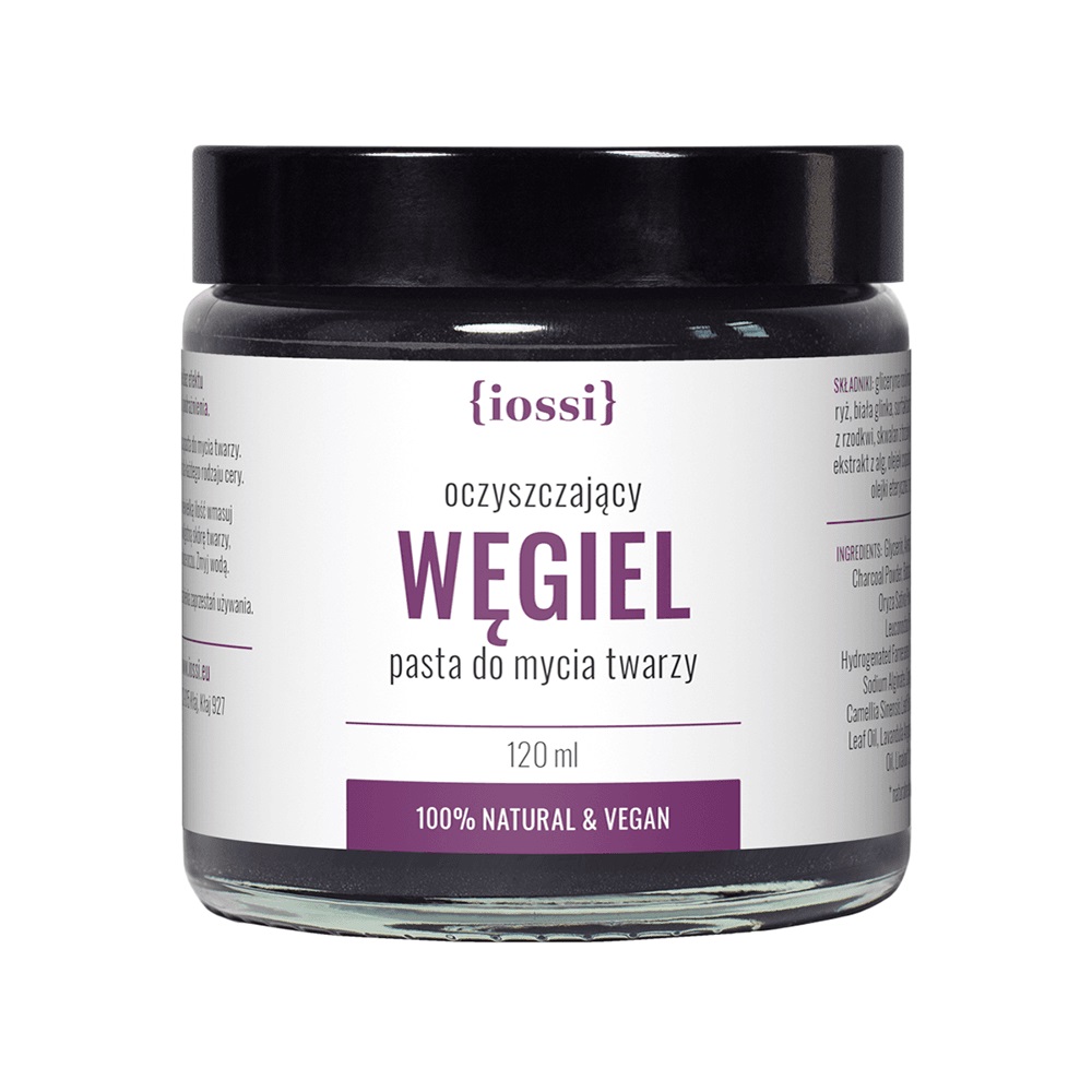 Iossi Węgiel. Oczyszczająca pasta do mycia twarzy 120ml