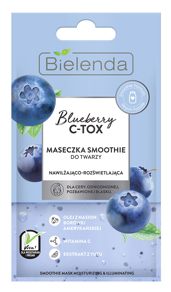 Bielenda Blueberry C-TOX Nawilżająco-rozświetlająca maska smoothie do twarzy 8g