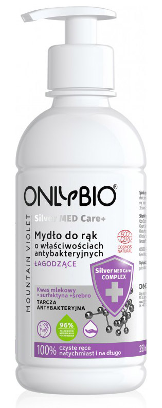 OnlyBio OnlyBio Silver Med Care+ mydło o właściwościach antybakteryjnych i łagodzących 250ml