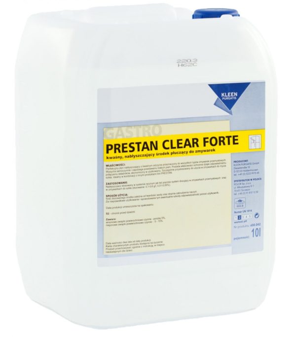 Kleen Prestan Clear Forte - środek o kwaśnym odczynie do zmywarek przemysłowych