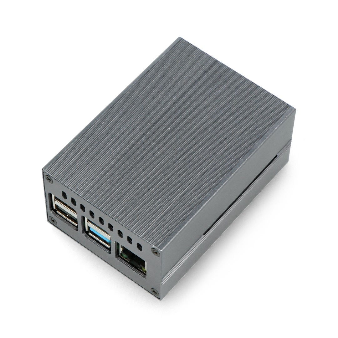 Obudowa do Raspberry Pi 4B z wentylatorem - aluminiowa - szara