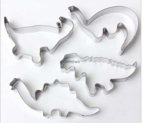 METALOWE FOREMKI WYKRAWACZE DINOZAURY 4 szt