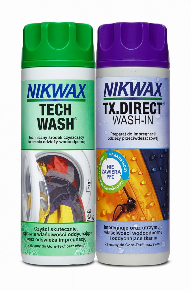 Zestaw do pielęgnacji odzieży i sprzętu outdoor Nikwax Tech Wash TX.Direct 2 x 300 ml