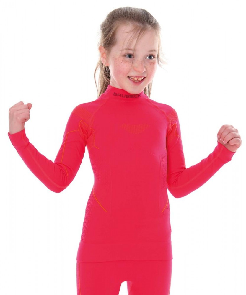 Bluza termoaktywna dziewczęca Junior Brubeck Thermo LS13650 malinowy