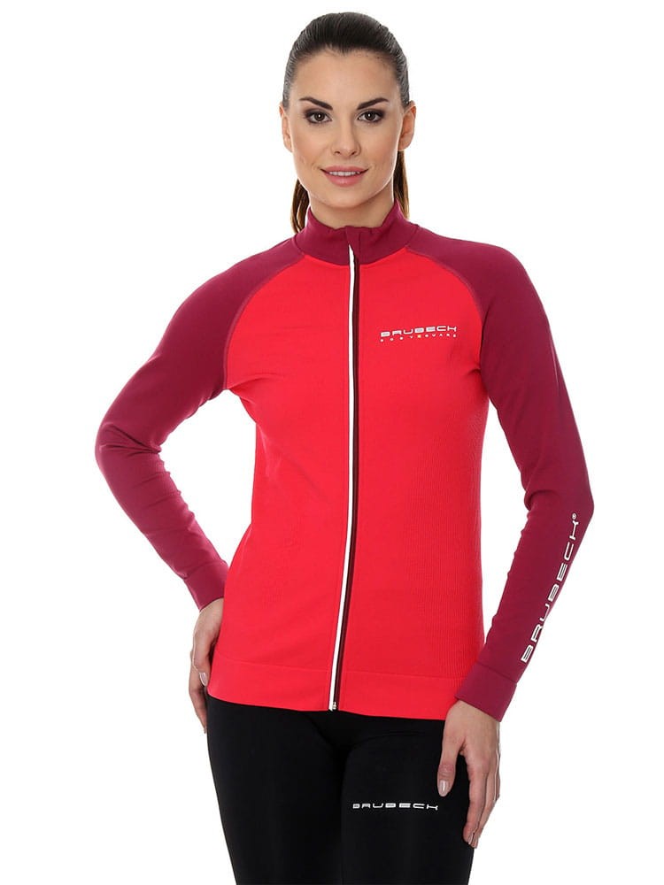 Bluza damska Brubeck Athletic LS13520 malinowy/amarantowy