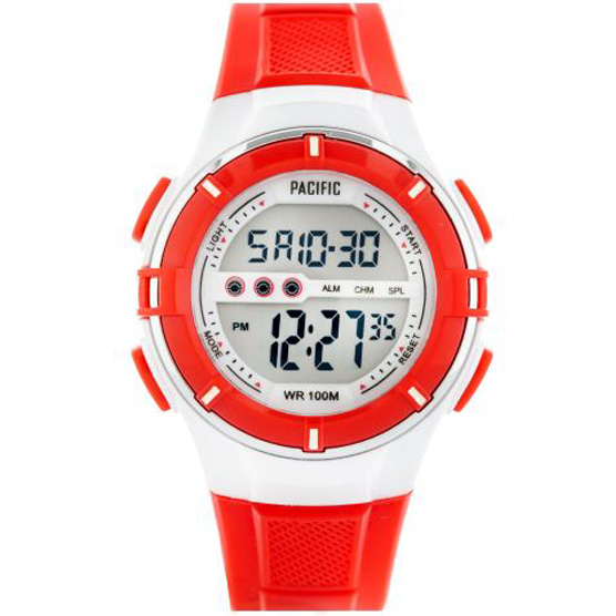 Pacific Zegarek PACIFIC sportowy LCD 205-L czerwony