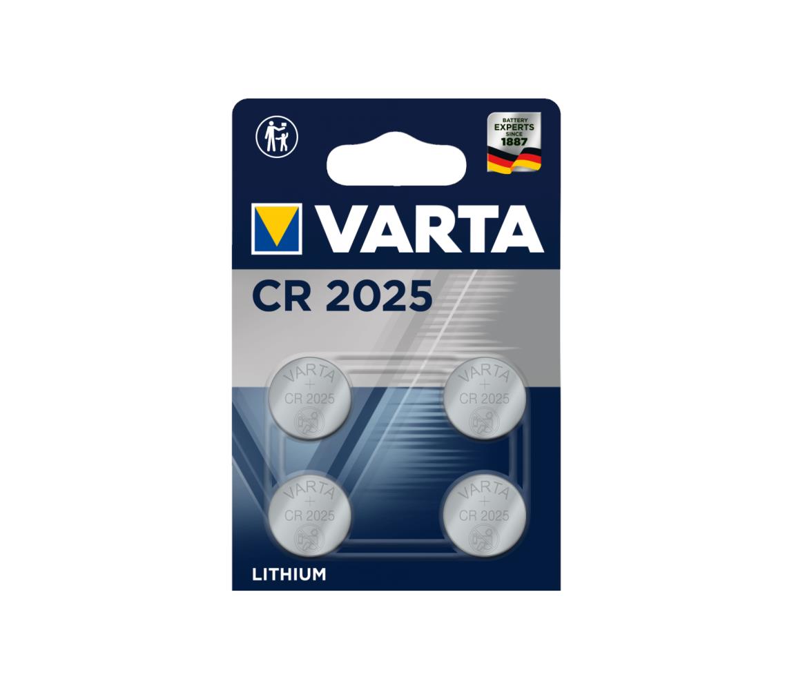 Varta 6025101404 - 4 szt. Bateria litowa guzikowa ELECTRONICS CR2025 3V