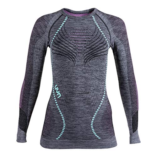 UYN UYN Lady AMBITYON UW koszulka damska LG_SL podkoszulek, Black Melange/Pink/Aqua, L/XL U100023B617L/XL