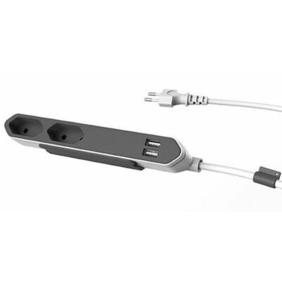 Allocacoc 07. Listwa zasilająca PowerBar 1,5 m - 2 x 230 V + 2 x USB 2.0 9102/PB2SEU
