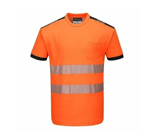 T-Shirt ostrzegawczy PW3 PORTWEST T181 - Pomarańcz/Czarny