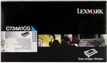 Lexmark C734A1CG błękitny (cyan) toner oryginalny