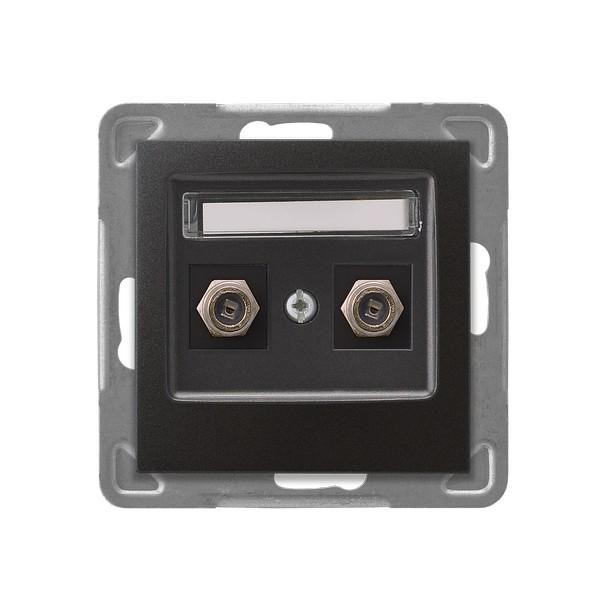 Gniazdo antenowe Ospel Impresja GPA-2YF/m/50 podwójne typu F złoty antracyt