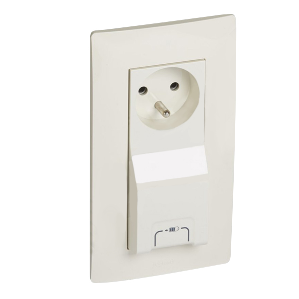 Legrand Gniazdo pojedyńcze z uziemieniem + USB NILOE 2 Krem 764628
