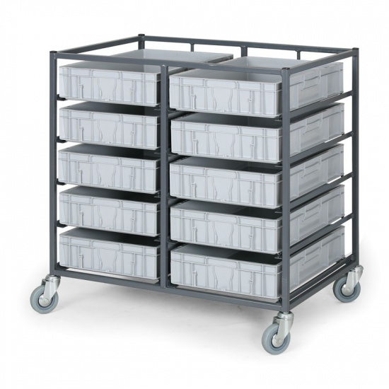 B2B Partner Wózek na skrzynki dwurzędowy, 6 pięter 3601