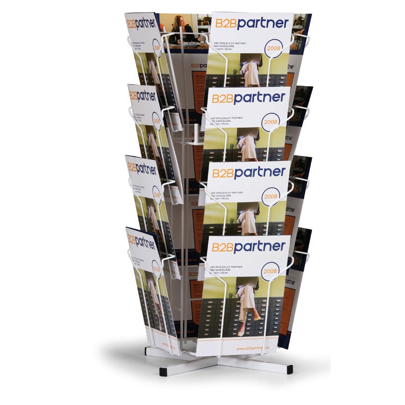 B2B Partner Obrotowy stojak stołowy na ulotki, 16x A4 97827-bílá (10946)